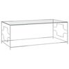 vidaXL Coffee Table Silver 120x60x45 cm Stainless Steel and Glass