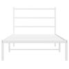 vidaXL Metal Bed Frame without Mattress with Headboard White 100x190cm