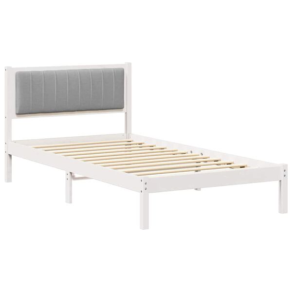 vidaXL Bed Frame with Upholstered Headboard Light Grey 100 x 200 cm