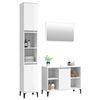 vidaXL 3 Piece Bathroom Furniture Set High Gloss White Engineered Wood