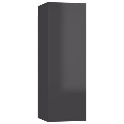 vidaXL TV Cabinet High Gloss Grey 30.5x30x90 cm Chipboard