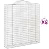 vidaXL Arched Gabion Baskets 6 pcs 200x50x220/240 cm Galvanised Iron