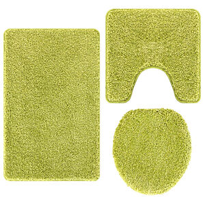vidaXL Anti-slip Bath Mat Set 3 pcs Green PP