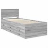 vidaXL Daybed Manual Grey Sonoma and Black 90 x 200 cm Engineered Wood
