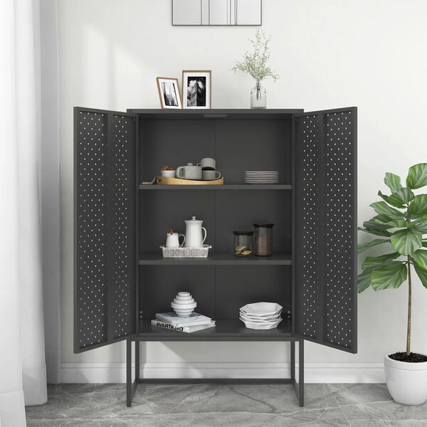 vidaXL Highboard Anthracite 80x35x135 cm Steel