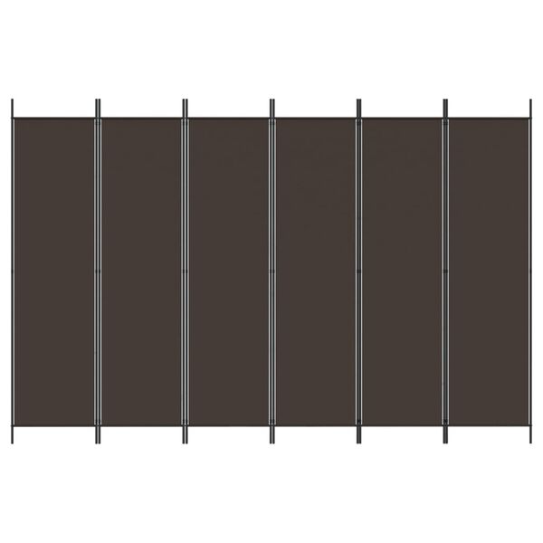 vidaXL 6-Panel Room Divider Brown 300x200 cm Fabric