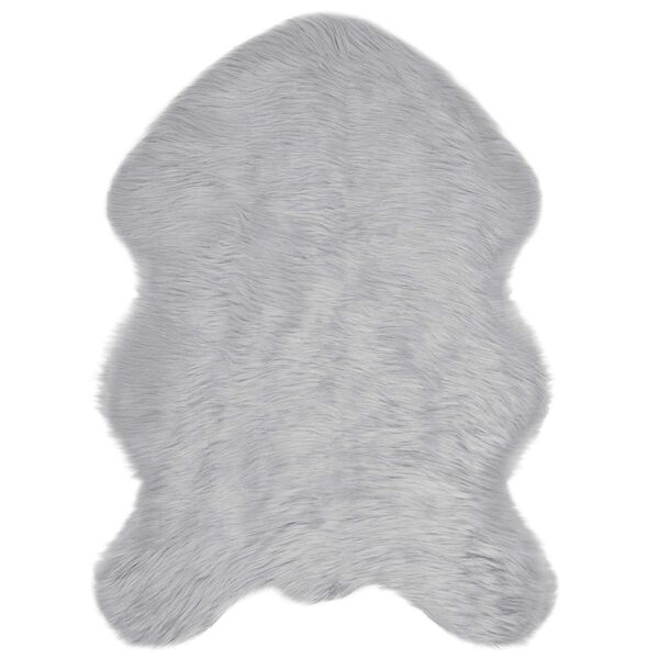 vidaXL Faux Sheepskin Rug Tafalla Grey 60 x 90 cm Polyester