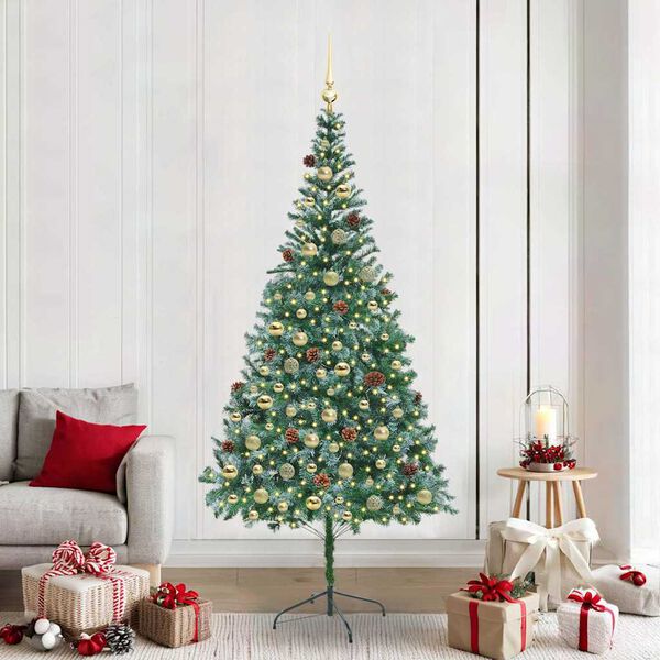 vidaXL Artificial Christmas Tree with Stand Green 210 cm PVC and Steel