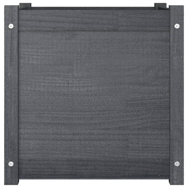 vidaXL Garden Planter Grey 50x50x50 cm Solid Pinewood