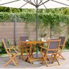 vidaXL Folding Garden Chairs 4 pcs Anthracite Fabric and Solid Wood