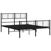vidaXL Metal Bed Frame without Mattress with Footboard Black 140x190cm