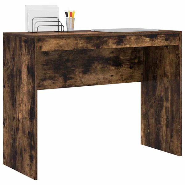 vidaXL Desk Smoked Oak 100 x 40 x 76 cm