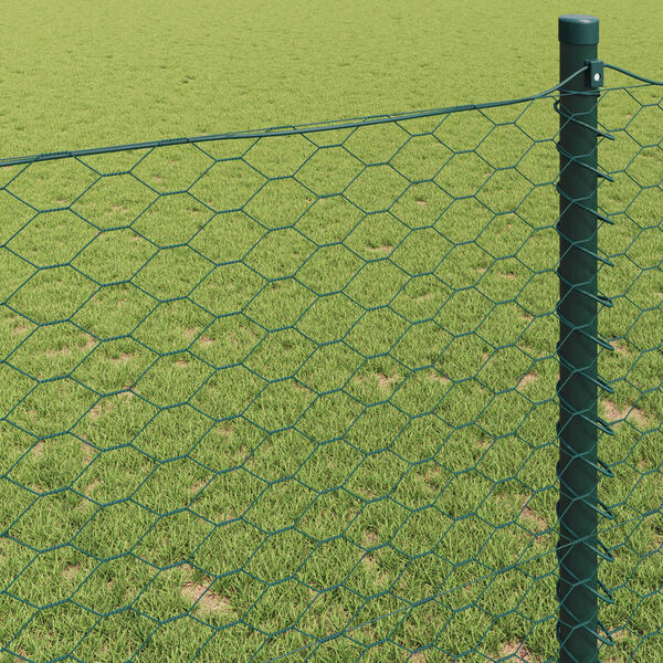 vidaXL Hexagon Fence Green 1.2 x 10 m PVC