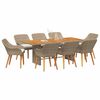vidaXL Garden Dining Set 9 pcs Beige and brown Poly Rattan