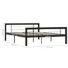 vidaXL Bed Frame without Mattress Black and White Metal 140x200 cm