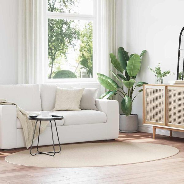 vidaXL Area Rugs Oval HUARTE Beige 160 x 230 cm 100% Polyester