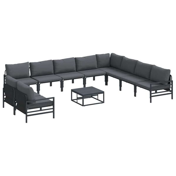 vidaXL Garden Sofa Set Anthracite Steel
