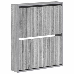 vidaXL Wall-Mounted Shoe Cabinet ZWOLLE 71 x 17 x 86 cm Grey Sonoma