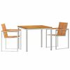 vidaXL Garden Dining Set 3 pcs Solid Acacia Wood and Stainless Steel