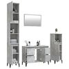 vidaXL 4 Piece Bathroom Furniture Set Concrete Grey Engineered Wood