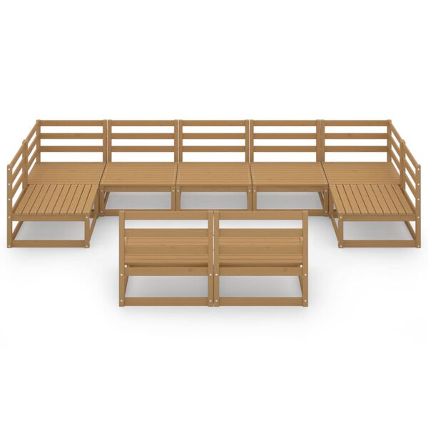 vidaXL 9 Piece Garden Lounge Set Solid Pinewood