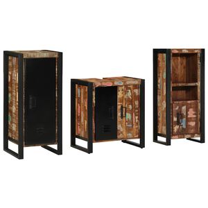 vidaXL Bathroom Furniture Set 3 pcs Multicolour and Black