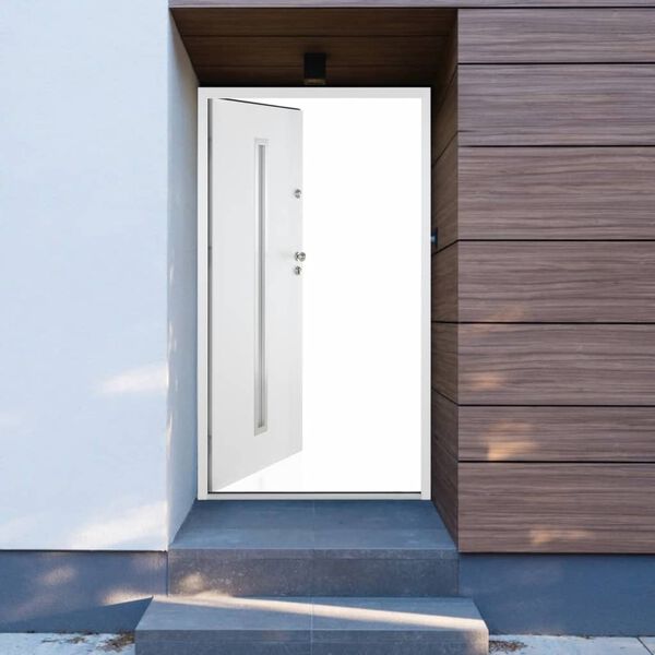 vidaXL Front Door White 110x207.5 cm Aluminium