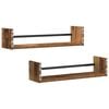 vidaXL Wall Shelf Wall-mounted 2 pcs Old Wood 60 x 16 x 14 cm