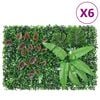 vidaXL Artificial Plant Fence 6 pcs Green 40x60 cm