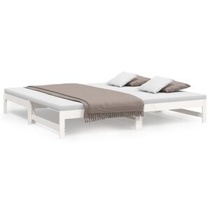 vidaXL Pull-out Day Bed without Mattress White 2x(80x200) cm