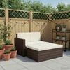 vidaXL 2 Piece Garden Lounge Set with Cushions Poly Rattan Brown