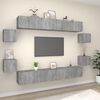 vidaXL 8 Piece TV Cabinet Set Grey Sonoma Engineered Wood
