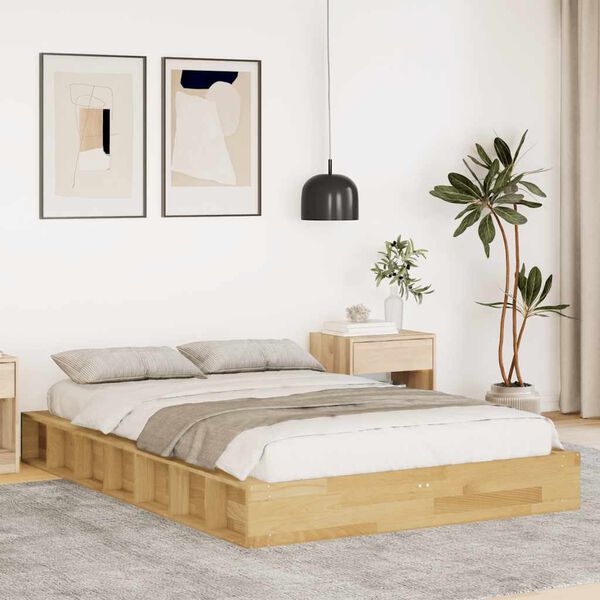vidaXL Bed Frame without Mattress 120x200 cm Solid Wood Oak