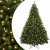 vidaXL Artificial Hinged Christmas Tree 210 cm 400 LEDs Warm White