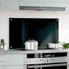 vidaXL Kitchen Backsplash Black 90 x 50 cm Tempered Glass