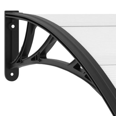vidaXL Door Canopy Black and Transparent 200x75 cm PC