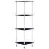 vidaXL 4-Tier Shelf Black 30x30x100 cm Tempered Glass