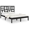 vidaXL Bed Frame without Mattress Black Solid Wood 120x190 cm Small Double