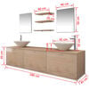 vidaXL Ten Piece Bathroom Furniture Set with Basin with Tap Beige
