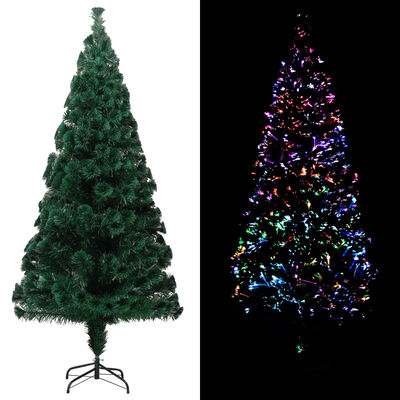 vidaXL Artificial Christmas Tree with Stand Green 210 cm Fibre Optic