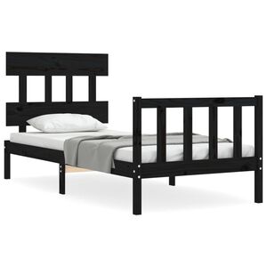 vidaXL Bed Frame without Mattress Black 100x200 cm Solid Wood Pine