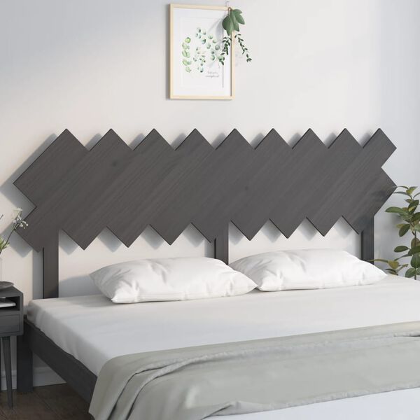 vidaXL Bed Headboard Grey 178x3x80.5 cm Solid Wood Pine