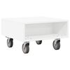 vidaXL Side Table with Wheels White 50.5 x 50 x 30 cm Engineered Wood