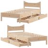 vidaXL Bed Frame with Drawers 90x200 cm Solid Wood Pine