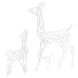 vidaXL Acrylic Reindeer Family Christmas Decoration 160 LED Cold White