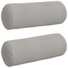 vidaXL Bolster Pillows 2 pcs Light Grey Ø 25 x 70 cm Microfibre Fabric