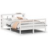 vidaXL Bed Frame with Headboard without Mattress White 135x190 cm Double