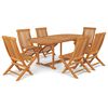 vidaXL 7 Piece Garden Dining Set Solid Teak Wood