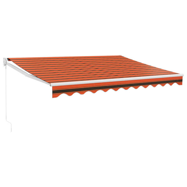 vidaXL Retractable Awning Orange and Brown 3x2.5 m Fabric and Aluminium