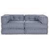 vidaXL Modular Sofa 2 pcs Grey 140 x 70 x 56 cm Fabric